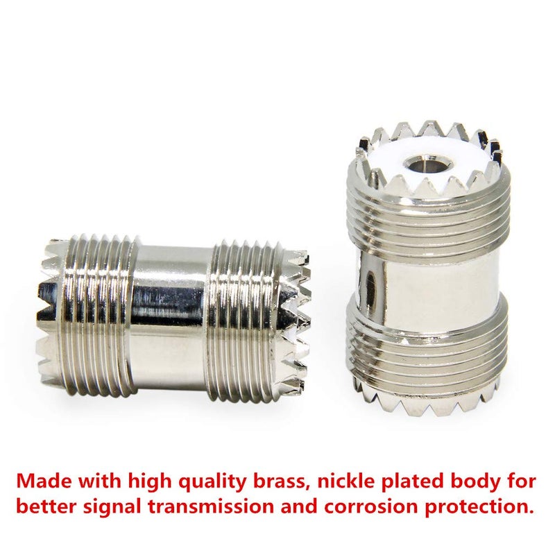 RFAdapter PL259 Barrel Connector, 5 Pack UHF Female to Female Coax Coaxial Adapter Coupler for CB Ham Radio Antenna, SWR Meter Cable Extention - Image 4
